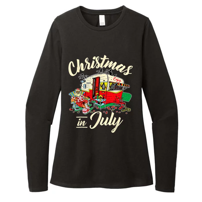 Enjoy Christmas In July Hippie RV Camping Gift Camping Lover Womens CVC Long Sleeve Shirt