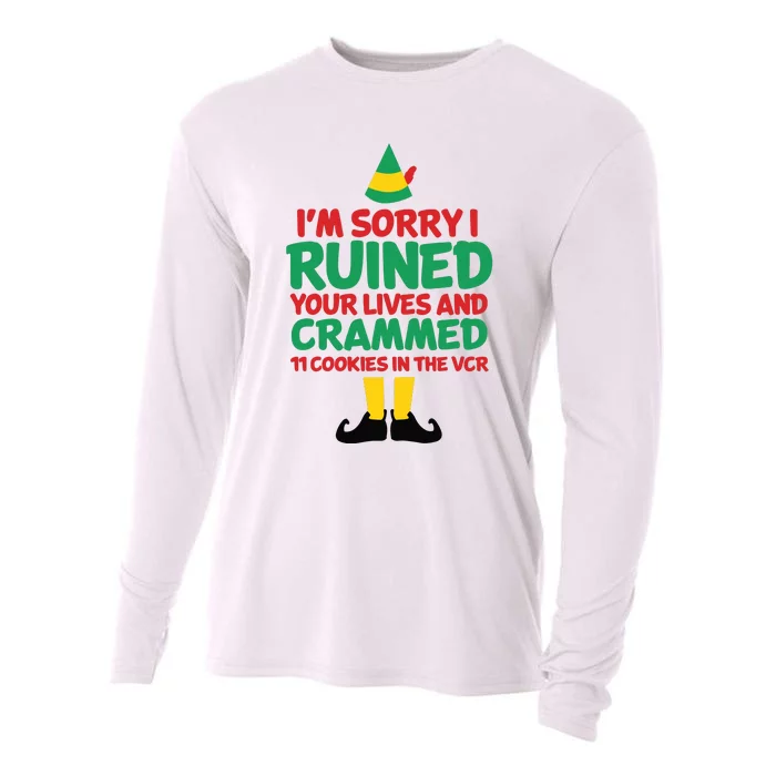 Elf Christmas Im Sorry I Ruined Your Lives Funny Cooling Performance Long Sleeve Crew