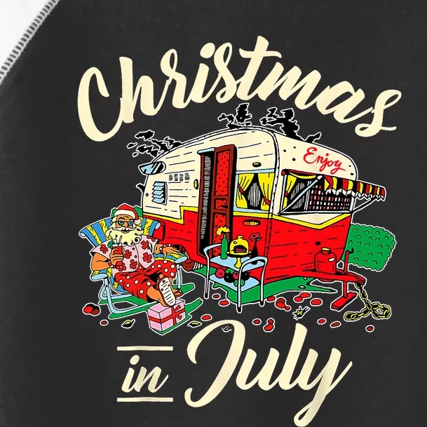 Enjoy Christmas In July Hippie RV Camping Gift Camping Lover Toddler Fine Jersey T-Shirt