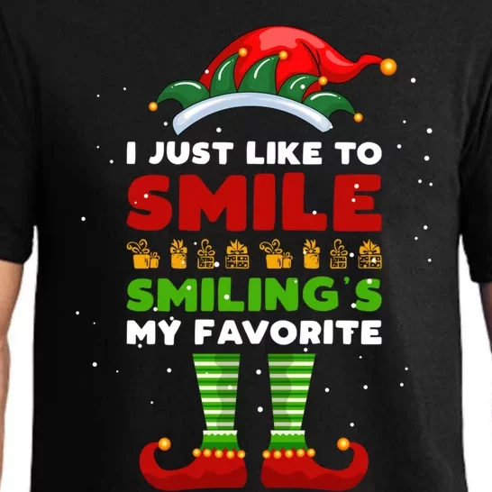 Elf Christmas I Just Like To Smile Smiling's My Favorite Gift Pajama Set