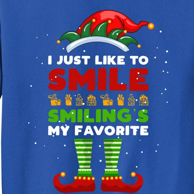 Elf Christmas I Just Like To Smile Smiling's My Favorite Gift Sweatshirt