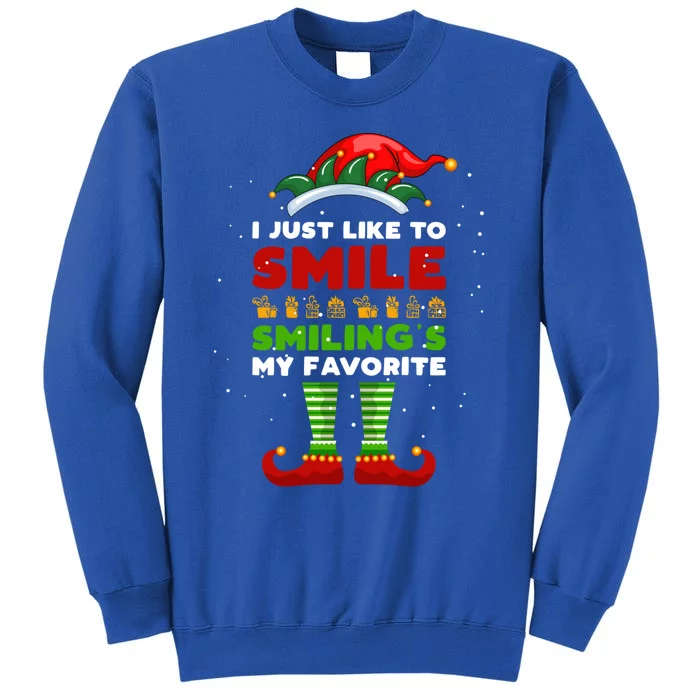 Elf Christmas I Just Like To Smile Smiling's My Favorite Gift Sweatshirt