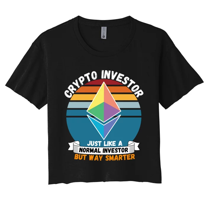 Ethereum Crypto Investor, HODL Ethereum, Crypto Coin, Funny ETH Women's Crop Top Tee