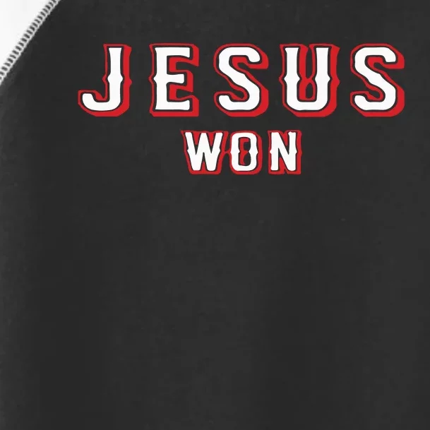 Evan Carter Jesus Won Toddler Fine Jersey T-Shirt