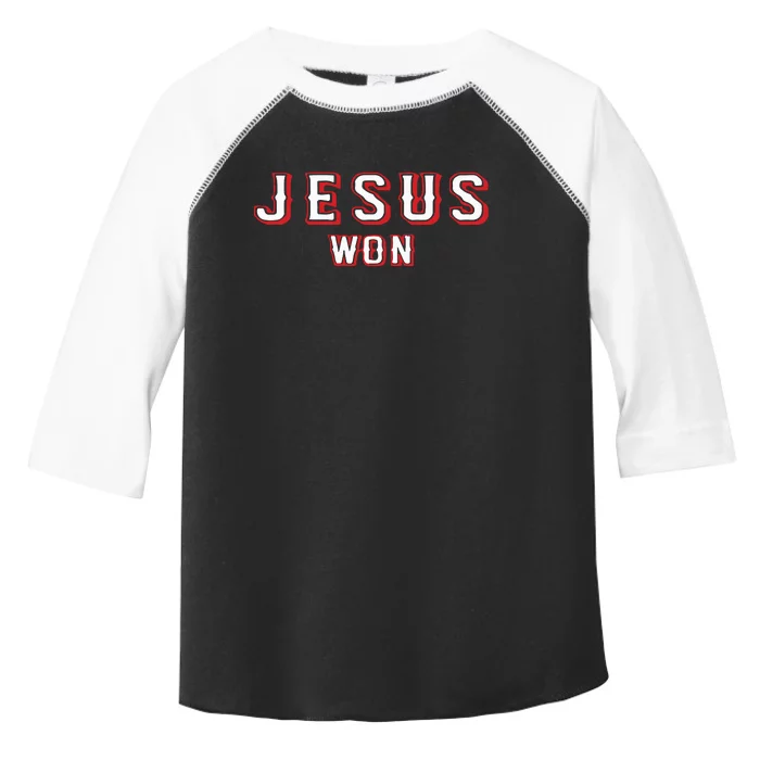 Evan Carter Jesus Won Toddler Fine Jersey T-Shirt