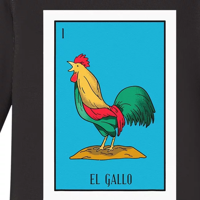 El Chicken Lottery Gift The Chicken Card Mexican Lottery Baby Long Sleeve Bodysuit