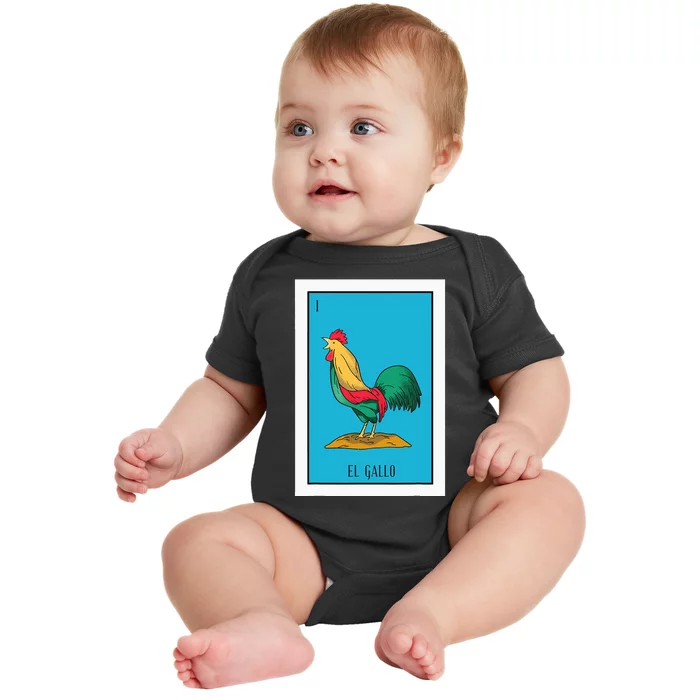 El Chicken Lottery Gift The Chicken Card Mexican Lottery Baby Bodysuit