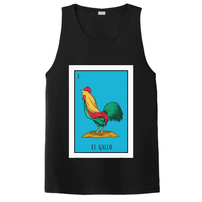 El Chicken Lottery Gift The Chicken Card Mexican Lottery Performance Tank