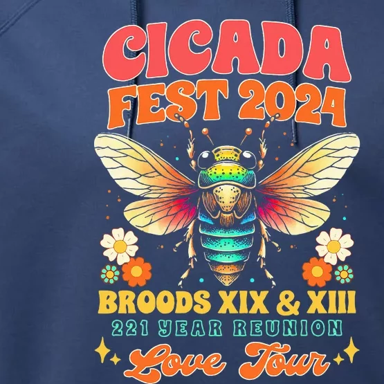 Entomology Cicada Lover Cicada Fest 2024 Broods Xix & Xiii Performance Fleece Hoodie