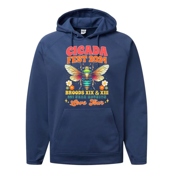 Entomology Cicada Lover Cicada Fest 2024 Broods Xix & Xiii Performance Fleece Hoodie