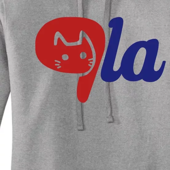 Election Cat La Kamala Harris Comma La 2024 Women's Pullover Hoodie