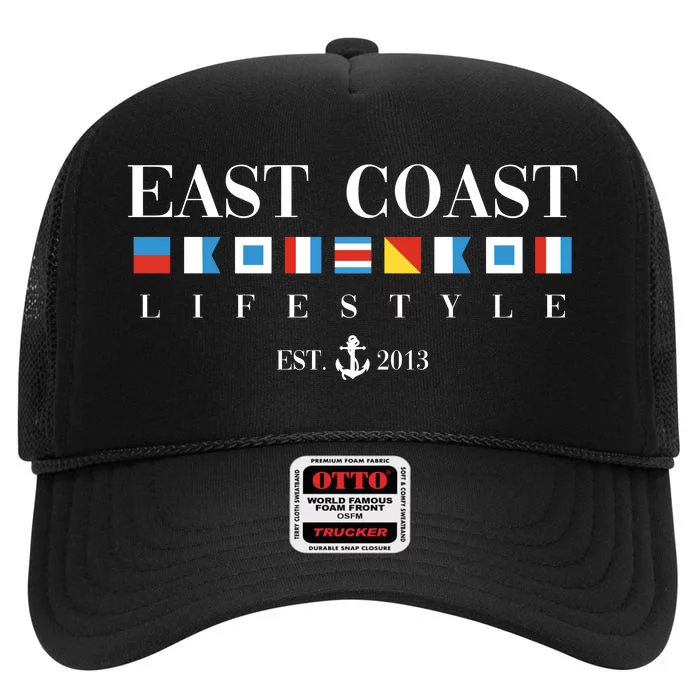 East Coast Lifestyle High Crown Mesh Trucker Hat