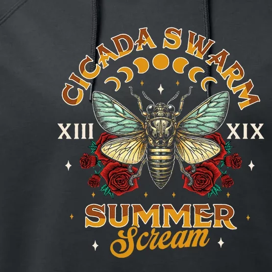 Entomology Cicada Lover 2024 Cicada Swarm Summer Performance Fleece Hoodie