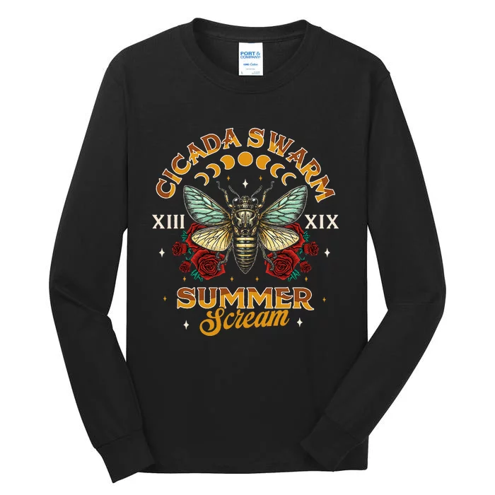 Entomology Cicada Lover 2024 Cicada Swarm Summer Tall Long Sleeve T-Shirt