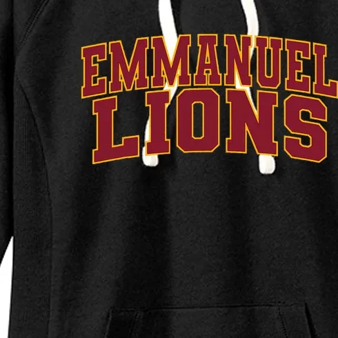 Emmanuel College Lions Arch01 Women's Fleece Hoodie