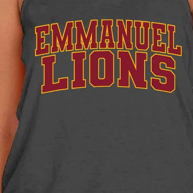 Emmanuel College Lions Arch01 Women's Knotted Racerback Tank