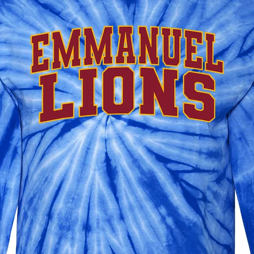 Emmanuel College Lions Arch01 Tie-Dye Long Sleeve Shirt