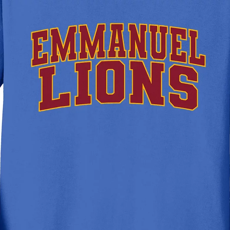 Emmanuel College Lions Arch01 Kids Long Sleeve Shirt