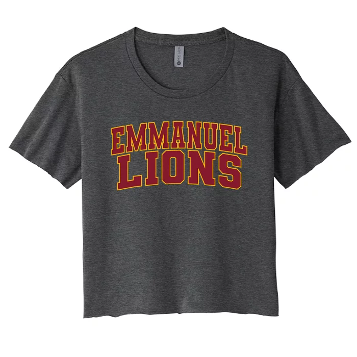 Emmanuel College Lions Arch01 Women's Crop Top Tee