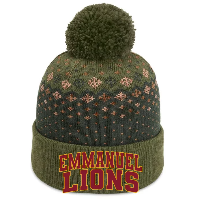 Emmanuel College Lions Arch01 The Baniff Cuffed Pom Beanie