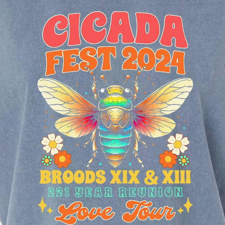 Entomology Cicada Lover Cicada Fest 2024 Broods Xix & Xiii Garment-Dyed Women's Muscle Tee