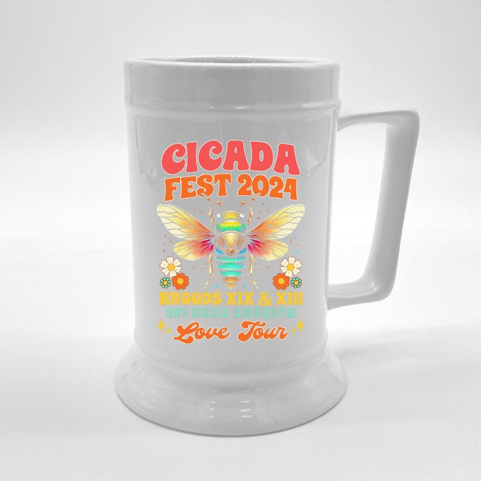 Entomology Cicada Lover Cicada Fest 2024 Broods Xix & Xiii Front & Back Beer Stein