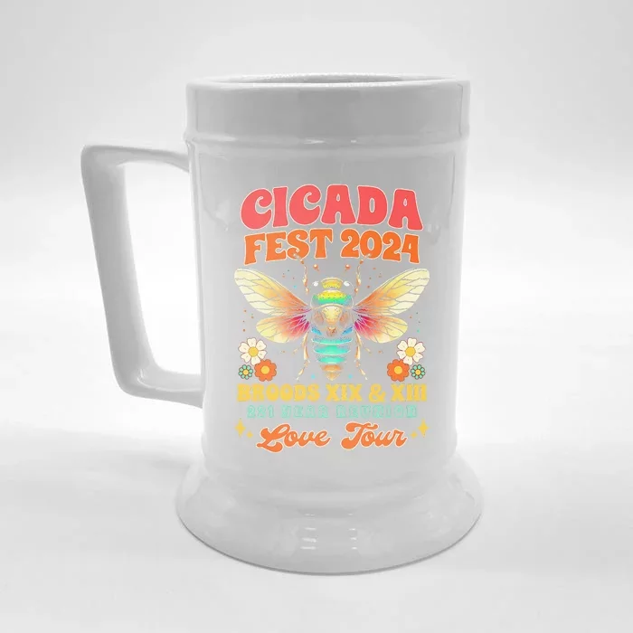 Entomology Cicada Lover Cicada Fest 2024 Broods Xix & Xiii Front & Back Beer Stein