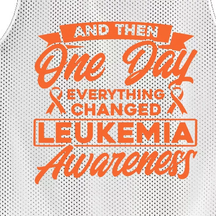 Everything Changed Leukemia Awareness Mesh Reversible Basketball Jersey Tank