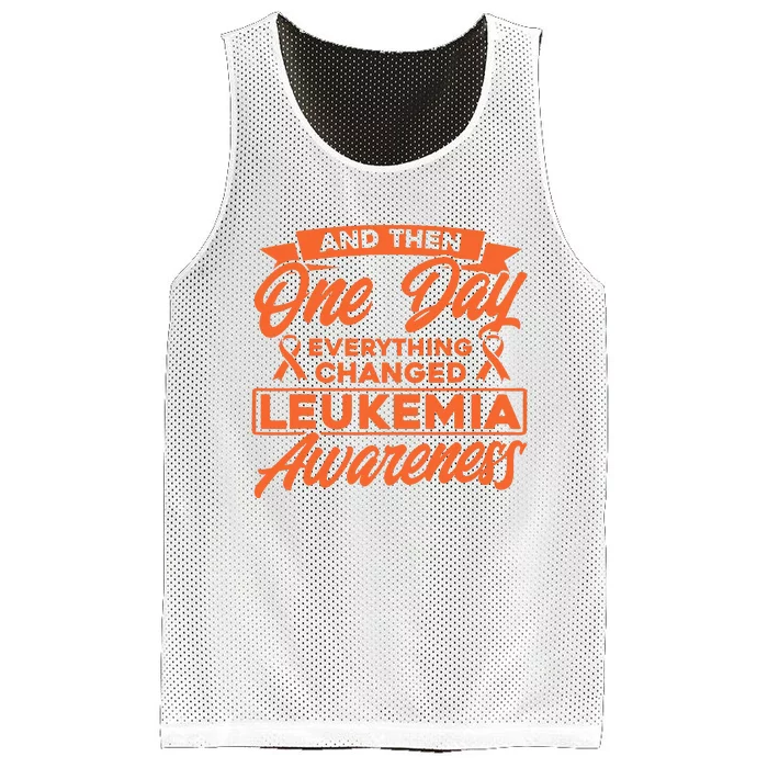 Everything Changed Leukemia Awareness Mesh Reversible Basketball Jersey Tank