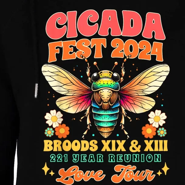 Entomology Cicada Lover Cicada Fest 2024 Broods Xix & Xiii Womens Funnel Neck Pullover Hood