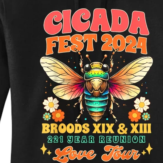 Entomology Cicada Lover Cicada Fest 2024 Broods Xix & Xiii Women's Pullover Hoodie