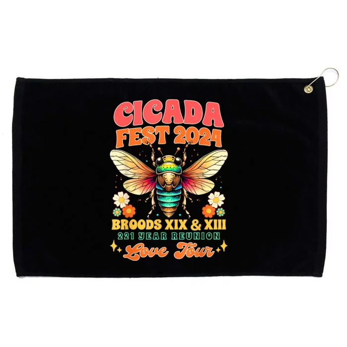 Entomology Cicada Lover Cicada Fest 2024 Broods Xix & Xiii Grommeted Golf Towel