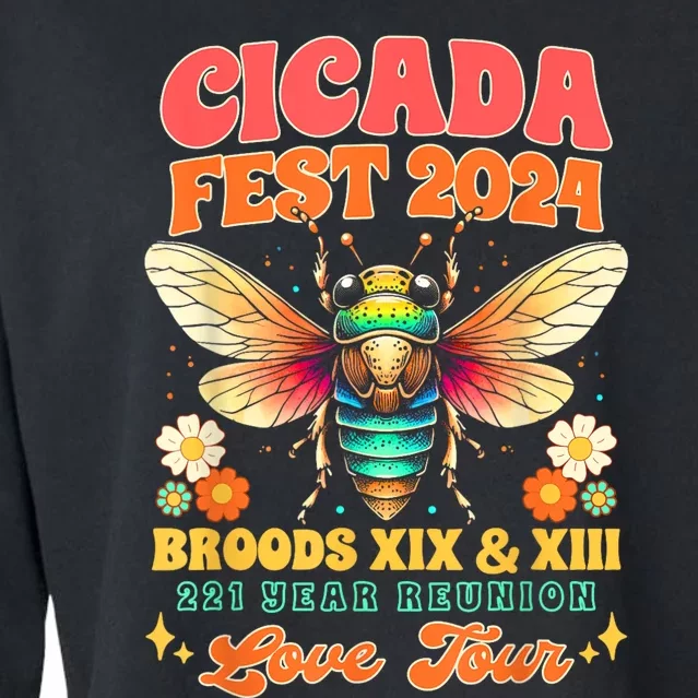 Entomology Cicada Lover Cicada Fest 2024 Broods Xix & Xiii Cropped Pullover Crew