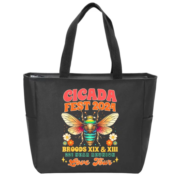 Entomology Cicada Lover Cicada Fest 2024 Broods Xix & Xiii Zip Tote Bag