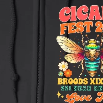 Entomology Cicada Lover Cicada Fest 2024 Broods Xix & Xiii Full Zip Hoodie