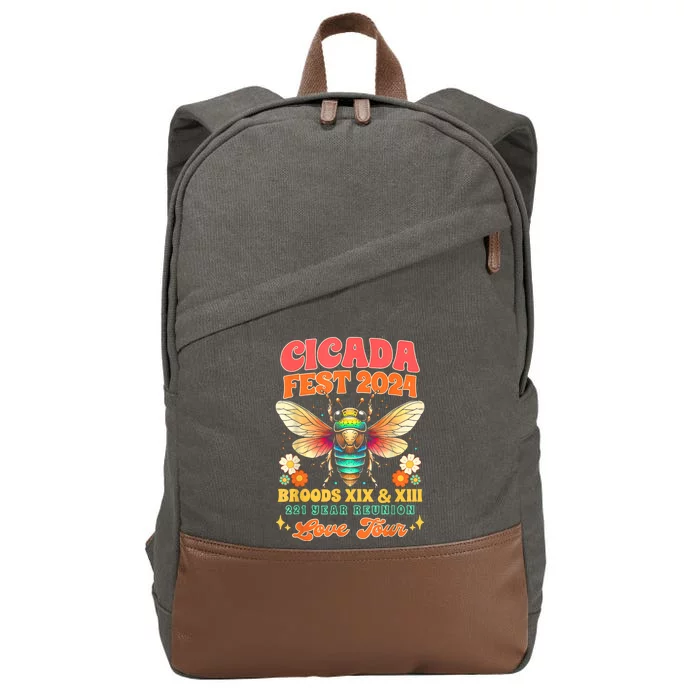 Entomology Cicada Lover Cicada Fest 2024 Broods Xix & Xiii Cotton Canvas Backpack