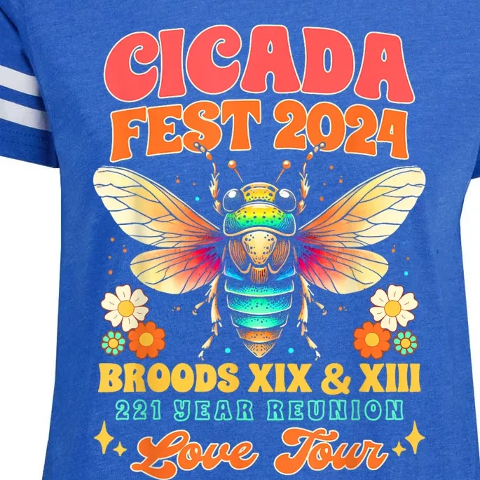 Entomology Cicada Lover Cicada Fest 2024 Broods Xix & Xiii Enza Ladies Jersey Football T-Shirt