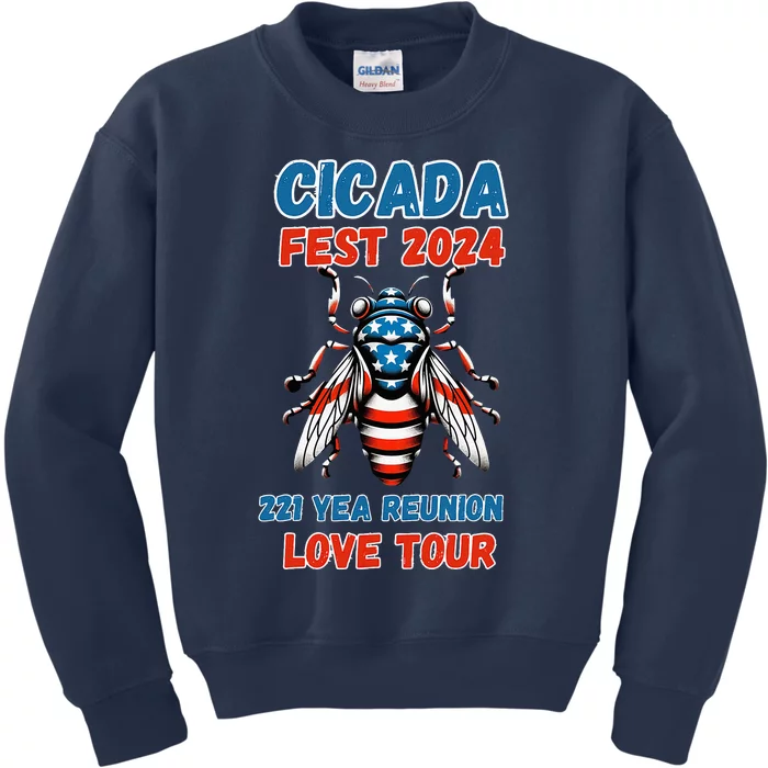 Entomology Cicada Lover Cicada Fest 2024 Kids Sweatshirt