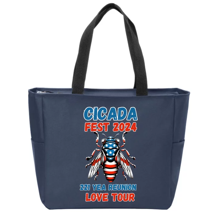 Entomology Cicada Lover Cicada Fest 2024 Zip Tote Bag