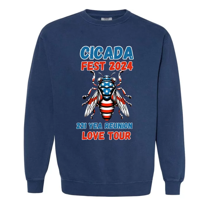 Entomology Cicada Lover Cicada Fest 2024 Garment-Dyed Sweatshirt