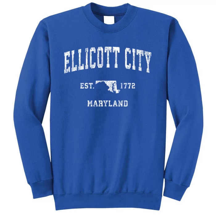 Ellicott City Maryland Md Vintage Athletic Sports Tall Sweatshirt