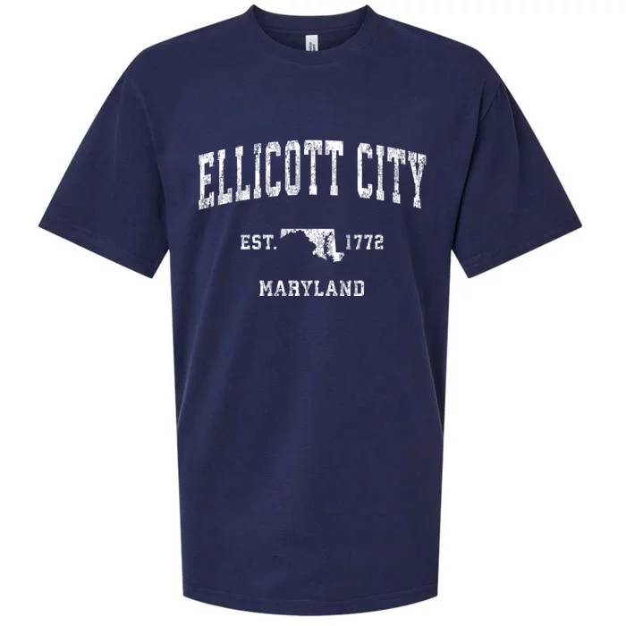 Ellicott City Maryland Md Vintage Athletic Sports Sueded Cloud Jersey T-Shirt