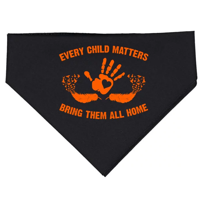 Every Child Matters Bring Them All Home Orange Handprint USA-Made Doggie Bandana