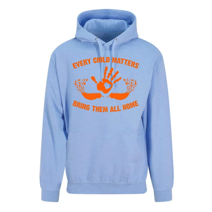 Every Child Matters Bring Them All Home Orange Handprint Unisex Surf Hoodie