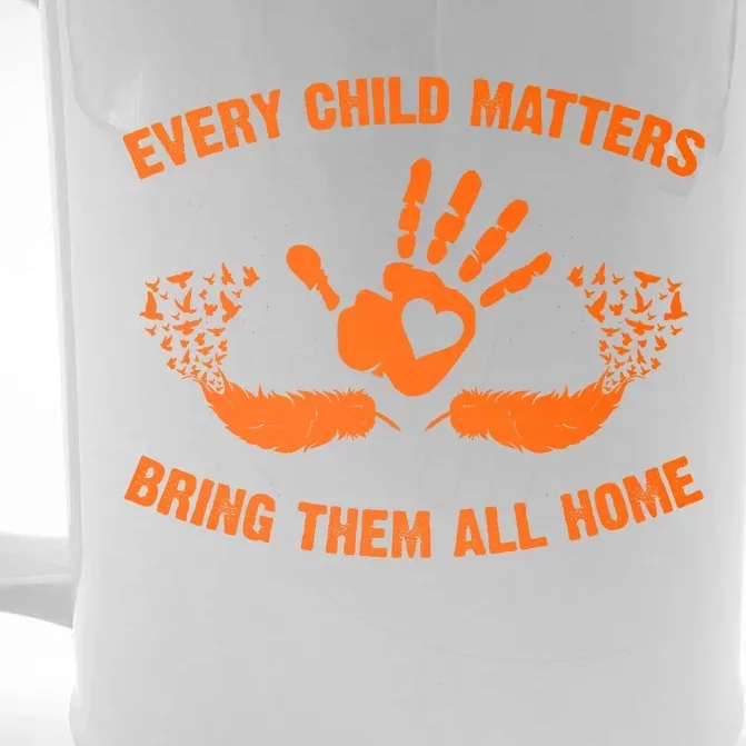 Every Child Matters Bring Them All Home Orange Handprint Front & Back Beer Stein