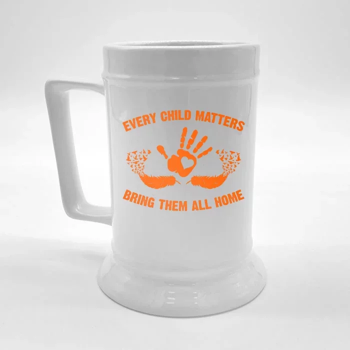 Every Child Matters Bring Them All Home Orange Handprint Front & Back Beer Stein