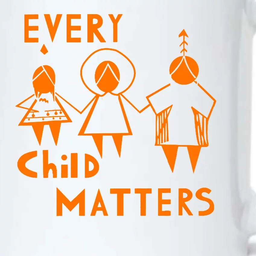 Every Child Matters Orange Print Black Color Changing Mug