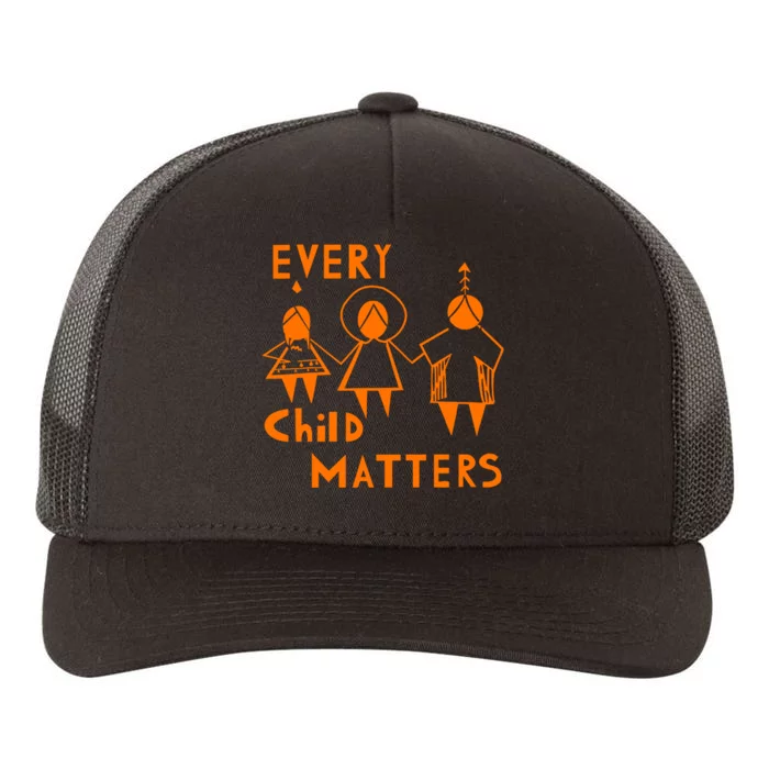 Every Child Matters Orange Print Yupoong Adult 5-Panel Trucker Hat