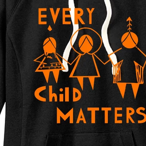 Every Child Matters Orange Print Women's Fleece Hoodie