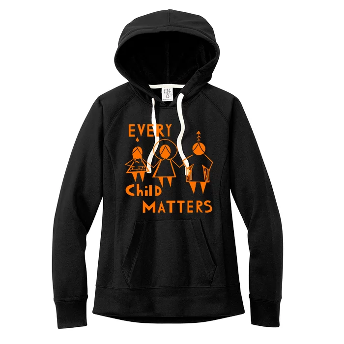 Every Child Matters Orange Print Women's Fleece Hoodie